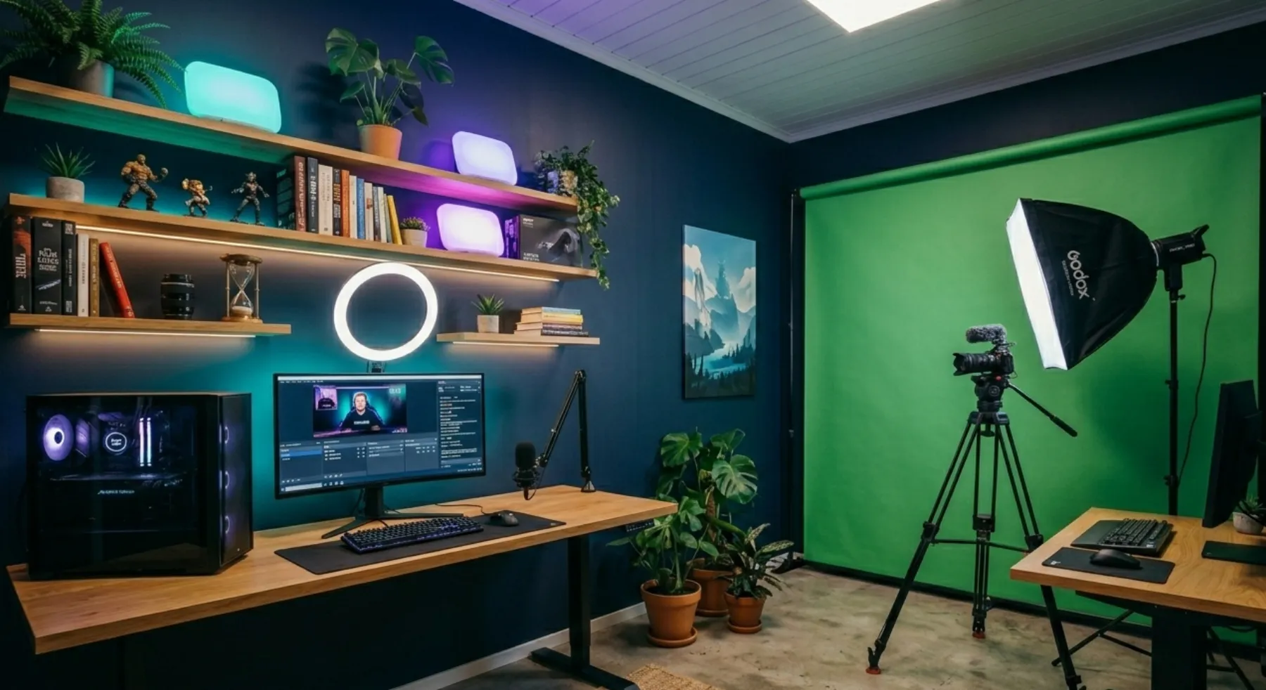 Streamingstudio med greenscreen